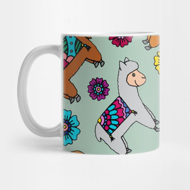 Alpacas and Flowers by HLeslie Design